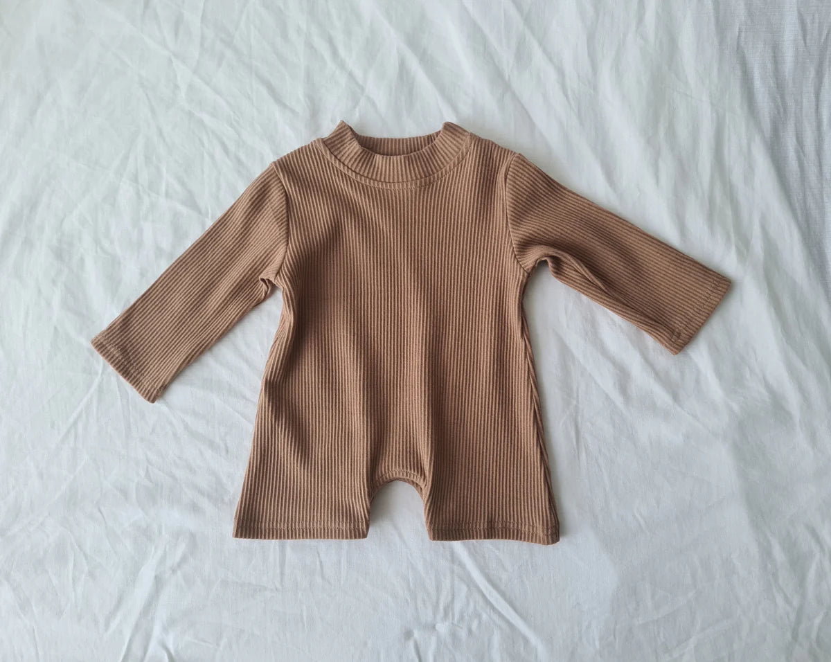 Chocolate Ribbed Romper