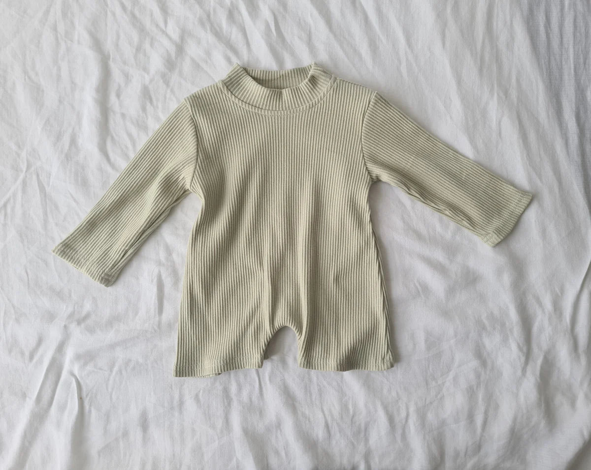 PISTACHIO RIBBED ROMPER