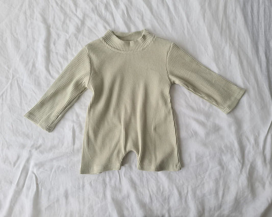 PISTACHIO RIBBED ROMPER